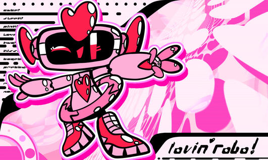 (2/20/2024) fanart of this heart robot oc @LUA_COMPUTA on twitter made
