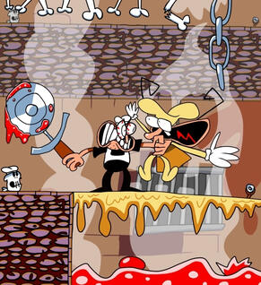 (5/9/2022) pizza tower fanart where peppino kills noise