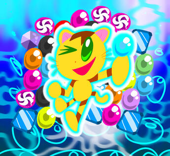 (11/29/2022) probably the only fanart ever of cave's 1998 puzzle arcade game puzzle uo poko