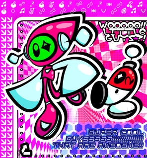 (10/30/2024) fanart of two characters that are stand decorations in bomb rush cyberfunk