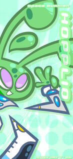 (4/27/2025) phone wallpaper art of hopplio i made for alien day, but was slightly late, being finished a bit after midnight