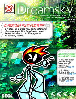 (8/27/2025) we had to make a magazine cover for a project so i made one for an alternate universe where the dreamcast succeeded
